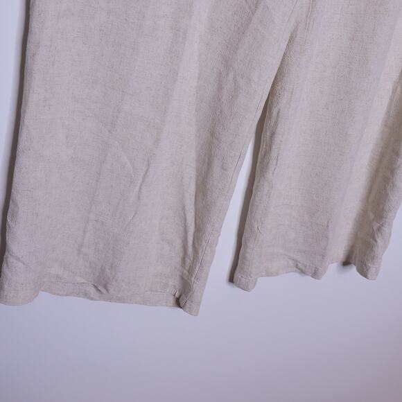 TYSA Linen Blend Wide Leg Trousers Oatmeal Lightweight Linen Casual Women's 2 - Picture 6 of 11